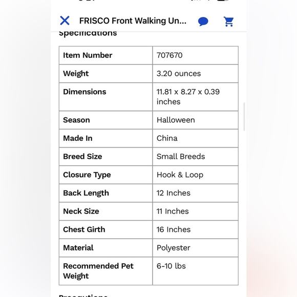 Unicorn Halloween Costume for small dog or cat - Picture 8 of 8